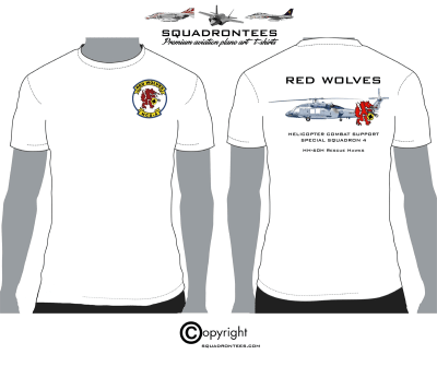 HCS-4 Red Wolves Squadron T-Shirt D2, USN Licensed Product