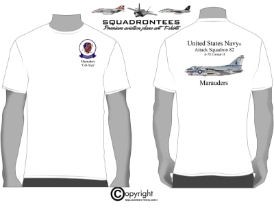VA-82  Marauders A-7 Corsair II Squadron  T-Shirt - USN Licensed Product