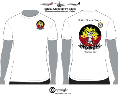 VAQ-136 Gauntlets Logo Back Squadron T-Shirt - USN Licensed Product