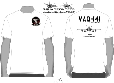 VAQ-141 Shadowhawks EA-18G Growler Squadron T-Shirt - USN Licensed Product
