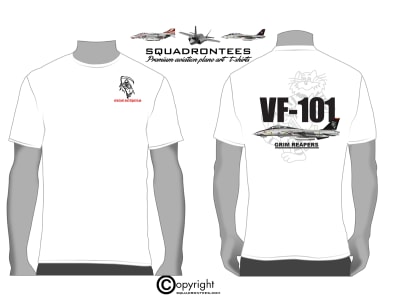 VF-101 Grim Reapers F-14 Tomcat Squadron T-Shirt D2 - USN Licensed Product