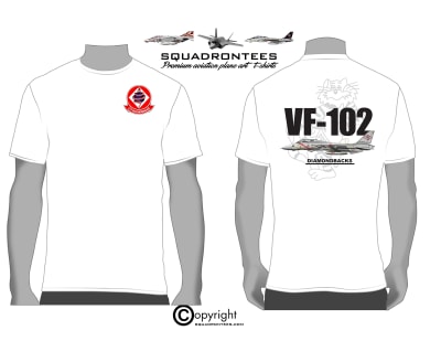VF-102 Diamondbacks F-14 Tomcat Squadron T-Shirt D3 - USN Licensed Product
