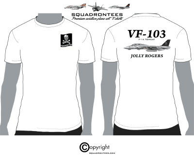 VF-103 Jolly Rogers F-14 D-3 Squadron T-Shirt - USN Licensed Product