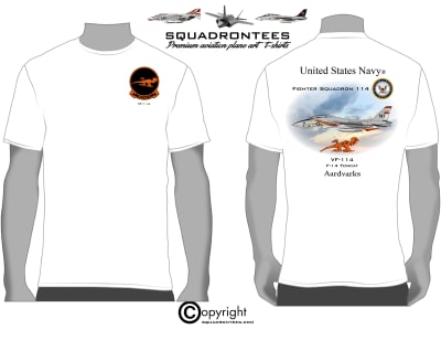 VF-114 Aardvarks F-14 Tomcat Squadron T-Shirt - USN Licensed Product
