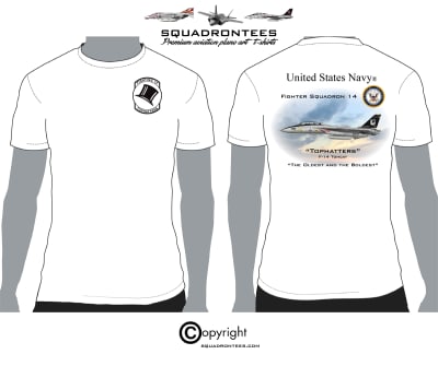 VF-14 Tophatters F-14 Tomcat Squadron T-Shirt - USN Licensed Product