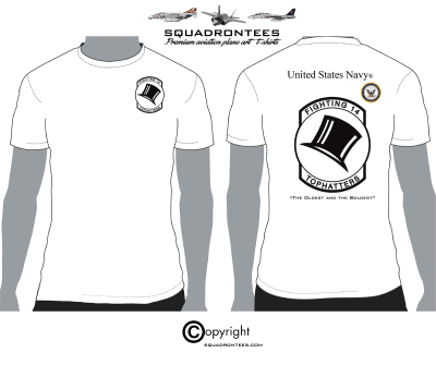 VF-14 Tophatters Logo Back Squadron T-Shirt - USN Licensed Product