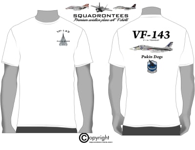 VF-143 Pukin Dogs F-14 Tomcat D3 Squadron T-Shirt - USN Licensed Product