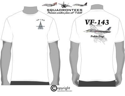 VF-143 Pukin Dogs F-14 Tomcat D4 Squadron T-Shirt - USN Licensed Product
