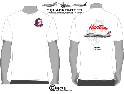 VF-201 Hunters F-14 Tomcat Squadron T-Shirt D5 - USN Licensed Product
