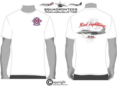 VF-194 Red Lightning F-14 Tomcat Squadron T-Shirt D5 - USN Licensed Product