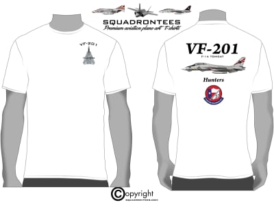 VF-201 Hunters F-14 Tomcat Squadron T-Shirt D2 - USN Licensed Product