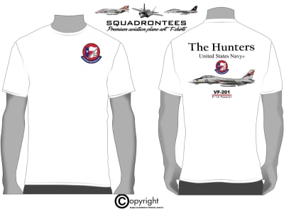 VF-201 Hunters F-14 Tomcat Squadron T-Shirt D3 - USN Licensed Product