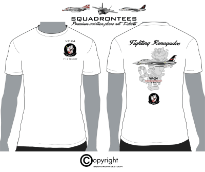 VF-24 Fighting Renegades F-14 Tomcat D2 Squadron T-Shirt - USN Licensed Product