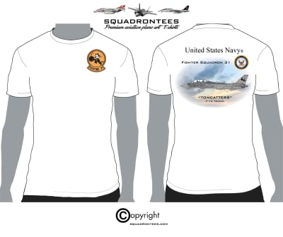 VF-31 Tomcatters F-14 Tomcat Squadron T-Shirt - USN Licensed Product