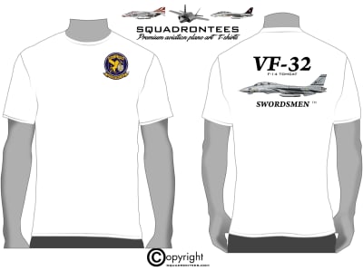 VF-32 Swordsmen F-14 Tomcat Squadron T-Shirt D2 - USN Licensed Product
