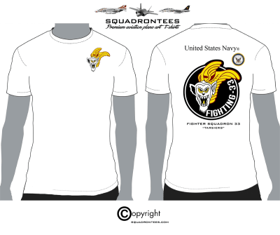 VF-33 Tarsiers Logo Back Squadron T-Shirt - USN Licensed Product