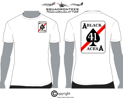 VF-41 Black Aces Logo Back Squadron T-Shirt - USN Licensed Product