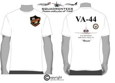 VA-44 Hornets A-4 Skyhawk Squadron T-Shirt D2, USN Licensed Product