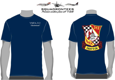VMFA-312 Checkerboards Squadron T-Shirt D3, USMC Licensed Product