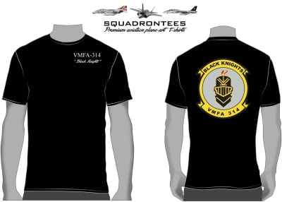 VMFA-314 Black Knights Squadron T-Shirt D3, USMC Licensed Product
