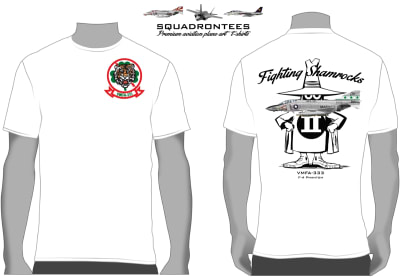 VMFA-333 Fighting Shamrocks F-4 Squadron T-Shirt D1, USMC Licensed Product