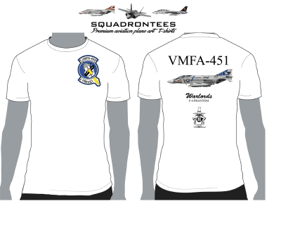 VMFA-451 Warlords F-4 Phantom Squadron T-Shirt D2, USMC Licensed Product