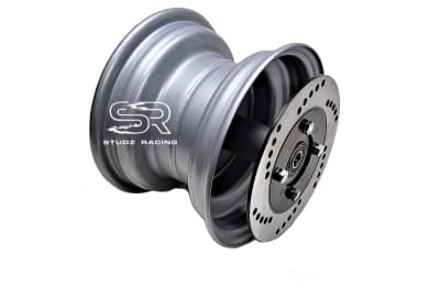 8" Dual Hub Mini Bike Rear Rim With Brake Rotor Disc ( Includes Hardware)