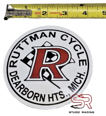 Ruttman Race Flag Vinyl Sticker 4" Diameter
