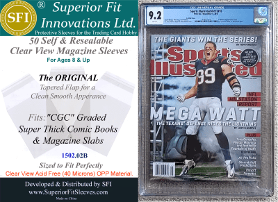 Superior Fit Sleeves for the CGC  Graded  Super Thick Comic Books and Magazine Slabs