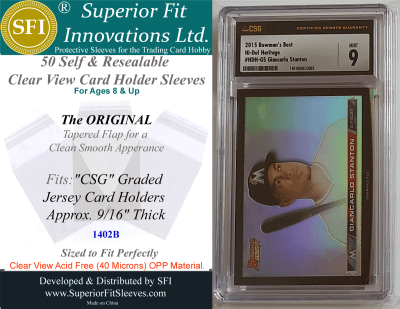 photo of Sleeves for CSG Graded Jersey Card Slabs 9/16"