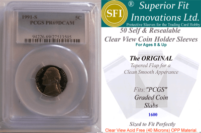 Superior Fit Sleeves for PCSG Graded Coin Slabs