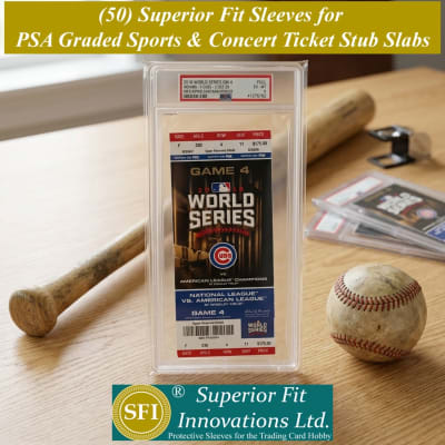 photo of Superior Fit Sleeves for PSA Graded Sports n Concert Ticket Stubs Slabs (50)