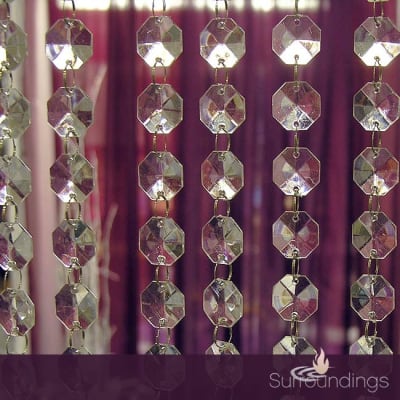 30' Acrylic crystal octagon shaped garland