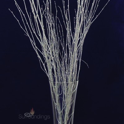 Glittered birch branches
