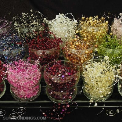 bead garland for centerpieces