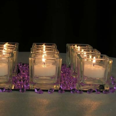 Cubes and diamonds candle centerpiece