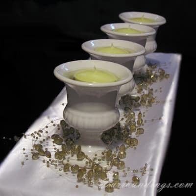 Mini urn and bead garland floating candle centerpiece kit