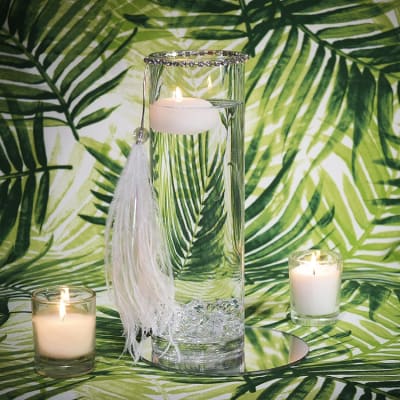 Feather and Diamond candle centerpiece kit