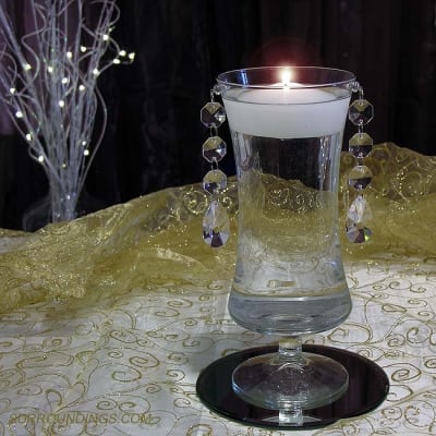 Giselle with crystal drops floating candle centerpiece
