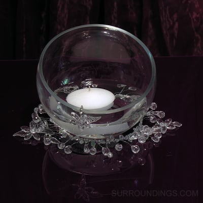 Acrylic Crystal Strand & Flower Floating candle centerpiece