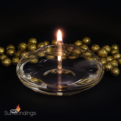 Eternal flame round floating oil lamp