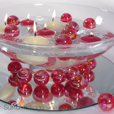 Red acrylic hearts for decorating and centerpieces