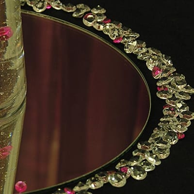 12" Round centerpiece display mirror