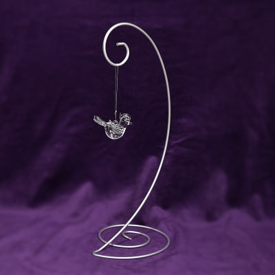 13" Silver Metal Swirl Stand