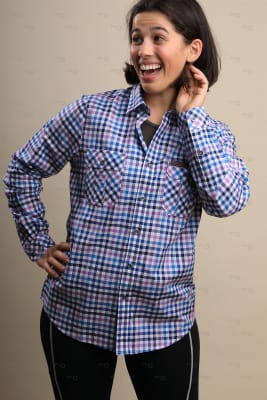 W's Aspen Long-Sleeve UPF Shirt - Nordic Bleu  Plaid