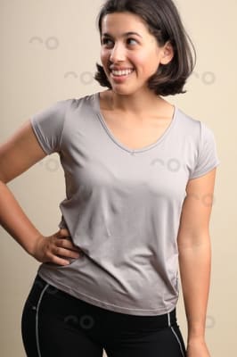 W's Lightweight V-Neck Tee - Grey