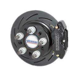 Strange Pro Series II Rear Brake Kit For H1147 Ends with 2.500" Brake Offset                                                   With 2 Pc Slotted Rotors, Four Piston Calipers & Hard Metallic Pads