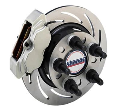 Strange Pro Series Front Brake Kit Ford Applications using 4 1/2" Bolt Circle Wheels 4 Piston Calipers & One Piece Slotted Rotors
