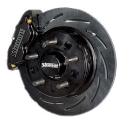 Strange Pro Series II Front Brake Kit Ford Applications using 4 1/2" Bolt Circle Wheels 4 Piston Calipers & Two Piece Slotted Rotors 2015-2016 Mustang