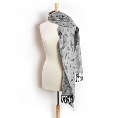 Women's Scarf Music Notes Design at  Women's Clothing store